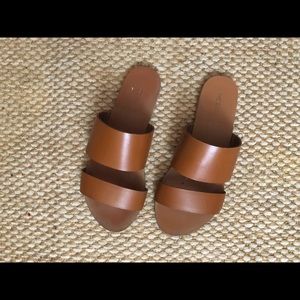 Brown double strapped sandals